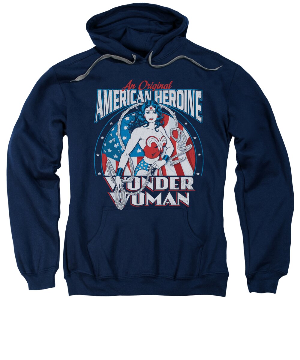 Dc Comics Sweatshirt featuring the digital art Dc - American Heroine by Brand A