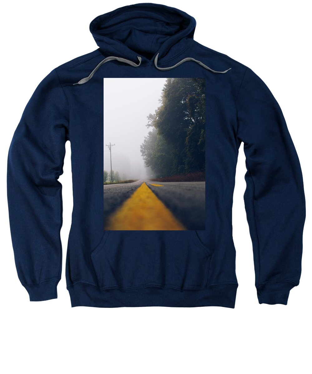 Fog Sweatshirt featuring the photograph Fog on Highway by Amber Flowers