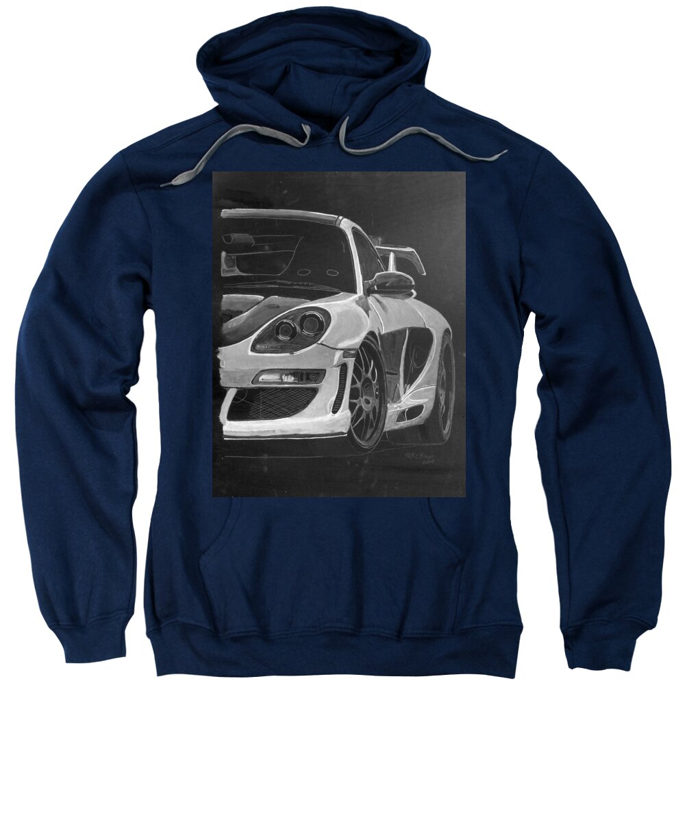 Car Sweatshirt featuring the painting Gemballa Porsche left by Richard Le Page