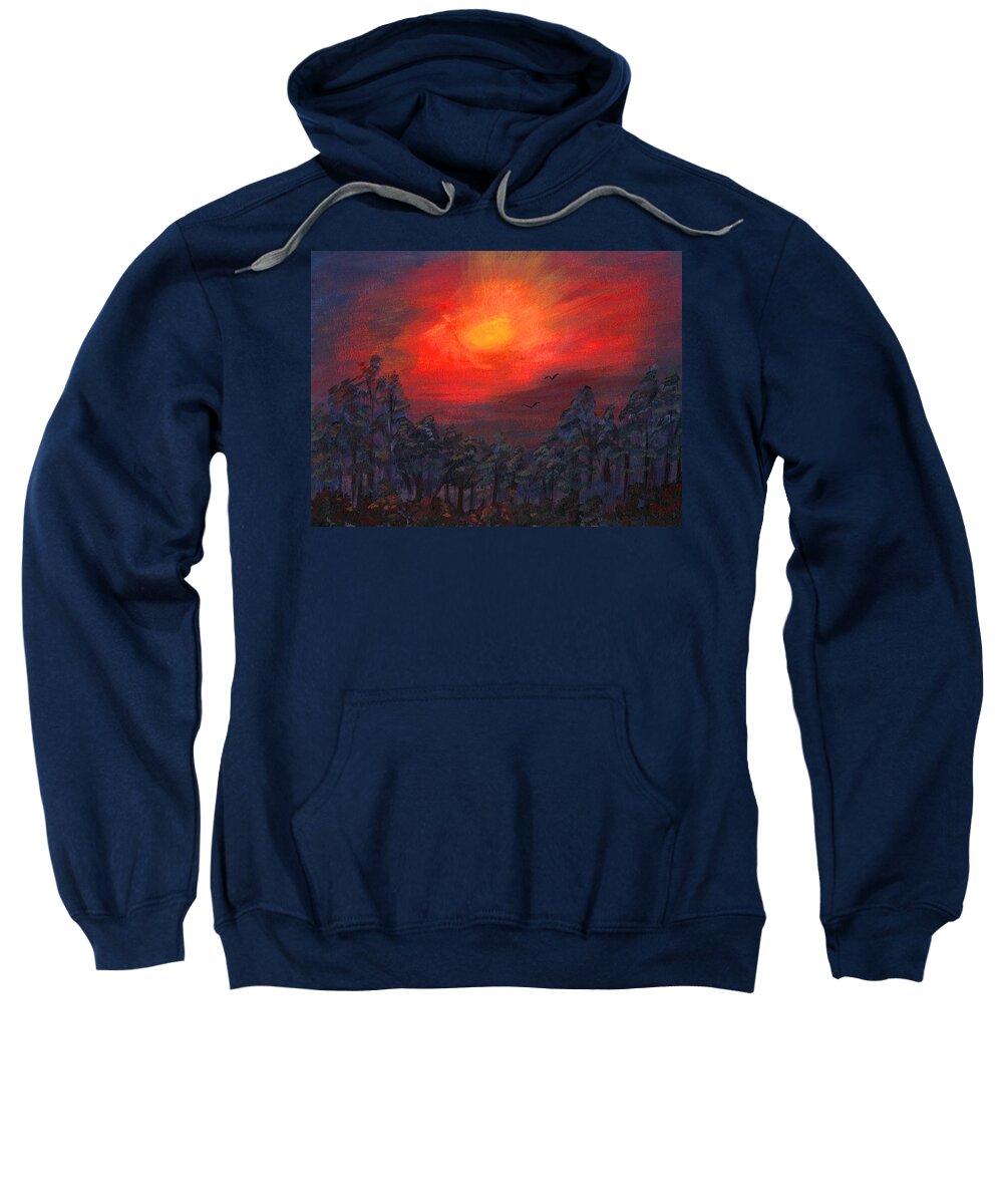 Sunset Sweatshirt featuring the painting Last Days by Donna Blackhall