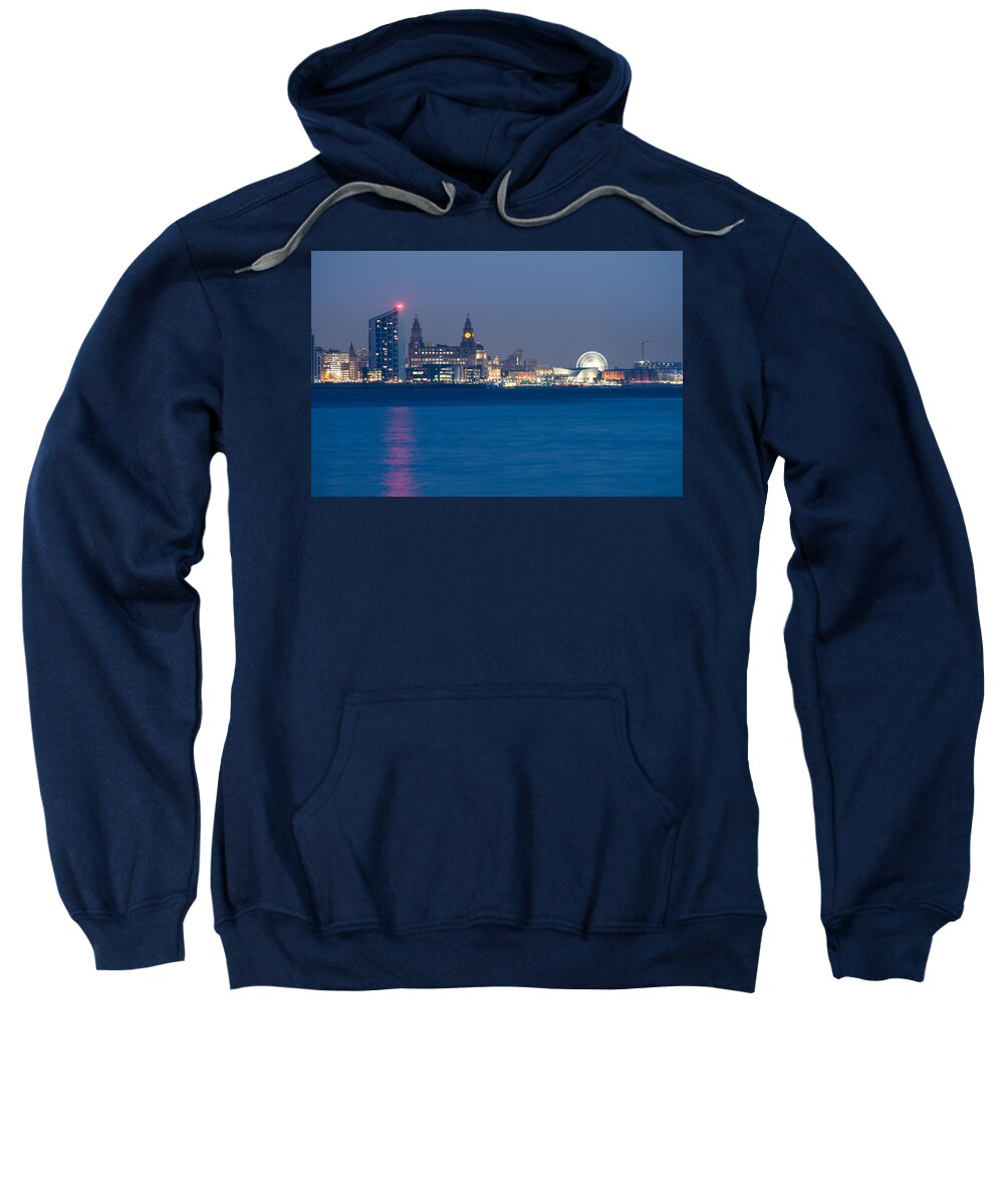 3 Graces Sweatshirt featuring the photograph Liverpool Waterfront by Spikey Mouse Photography