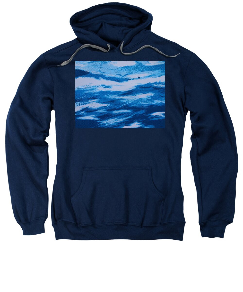 Sailboat Sweatshirt featuring the painting Lonely Sailboat Heading Home by Robert Margetts