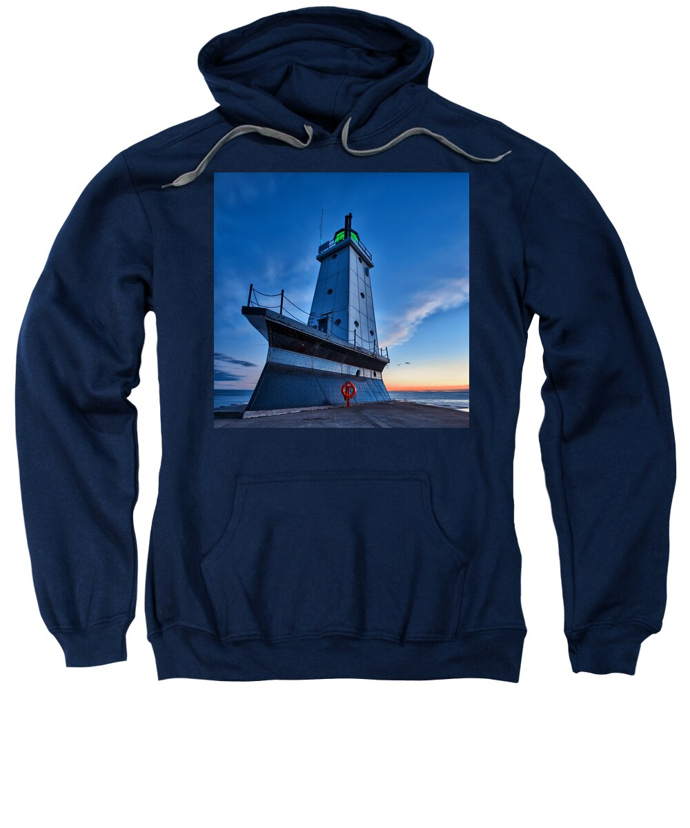 Lighthouse Sweatshirt featuring the photograph Ludington Lighthouse by Sebastian Musial