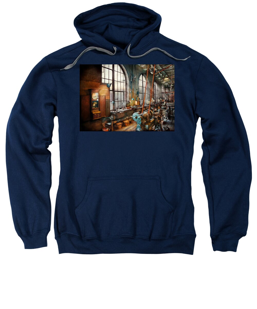 Suburbanscenes Sweatshirt featuring the photograph Machinist - Back in the days of yesterday by Mike Savad