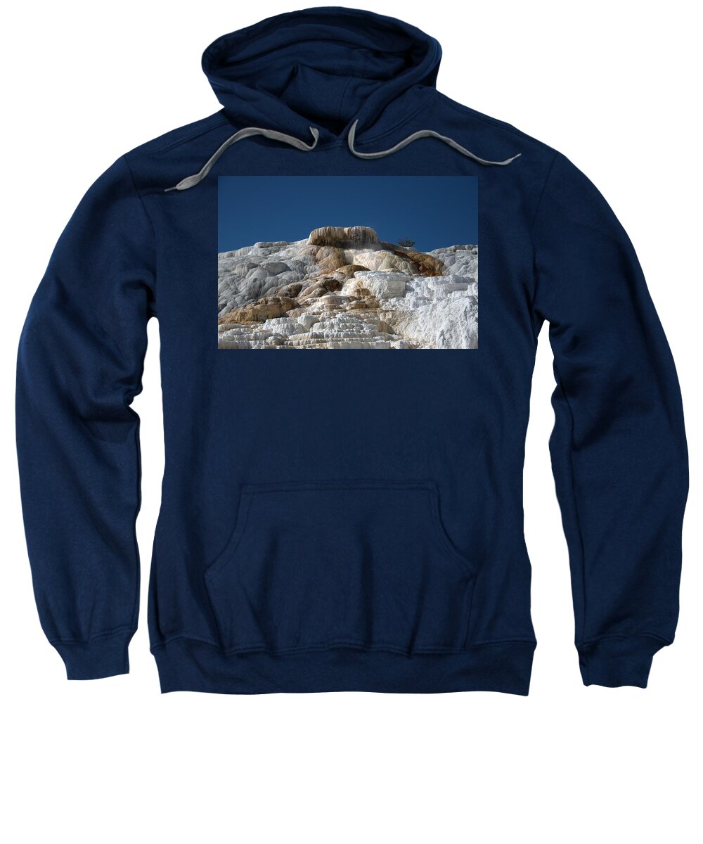 Blue Sweatshirt featuring the photograph Mammoth Hotsprings 4 by Frank Madia