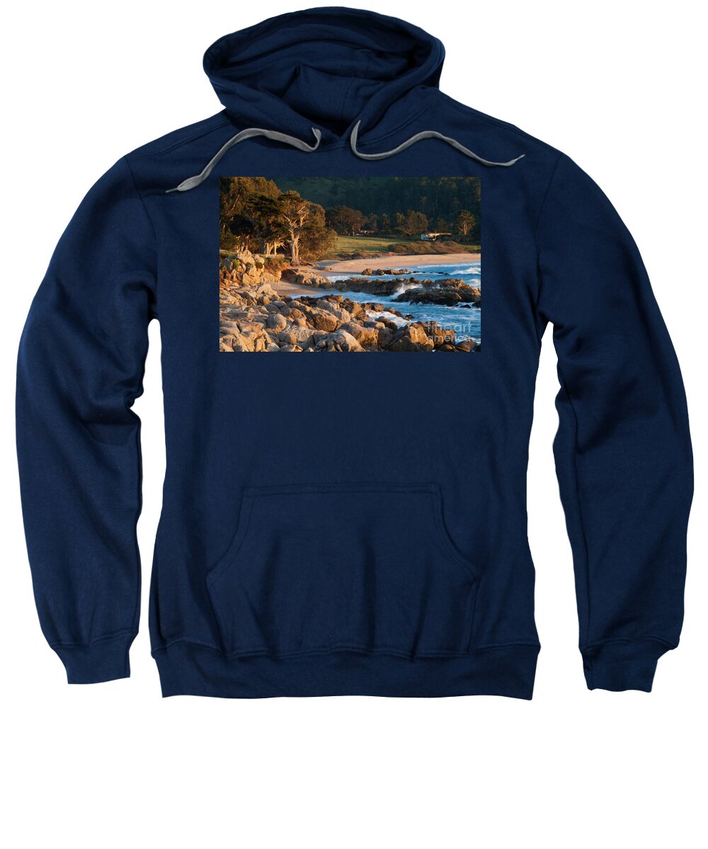 Carmel Sweatshirt featuring the photograph Monastery Beach in Carmel California by Charlene Mitchell
