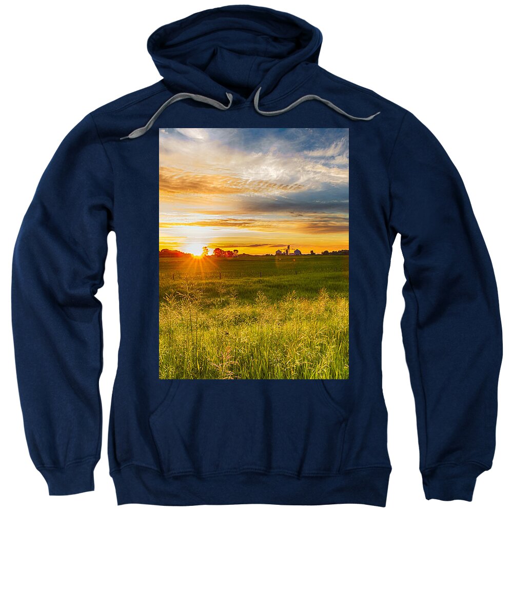 Sunset Sweatshirt featuring the photograph New Melle Sunfall by Bill and Linda Tiepelman