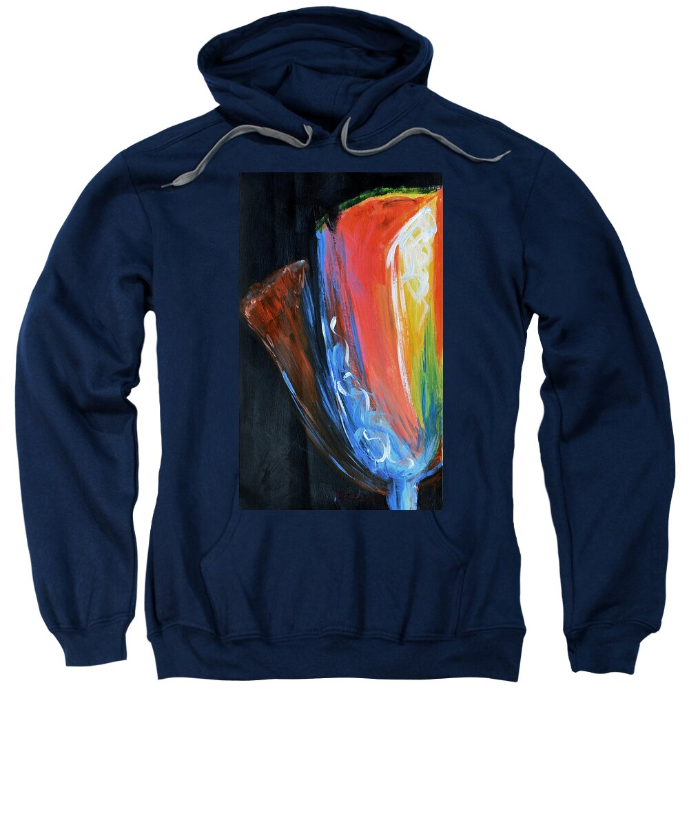 Flower Sweatshirt featuring the painting Night Blooms by Donna Blackhall