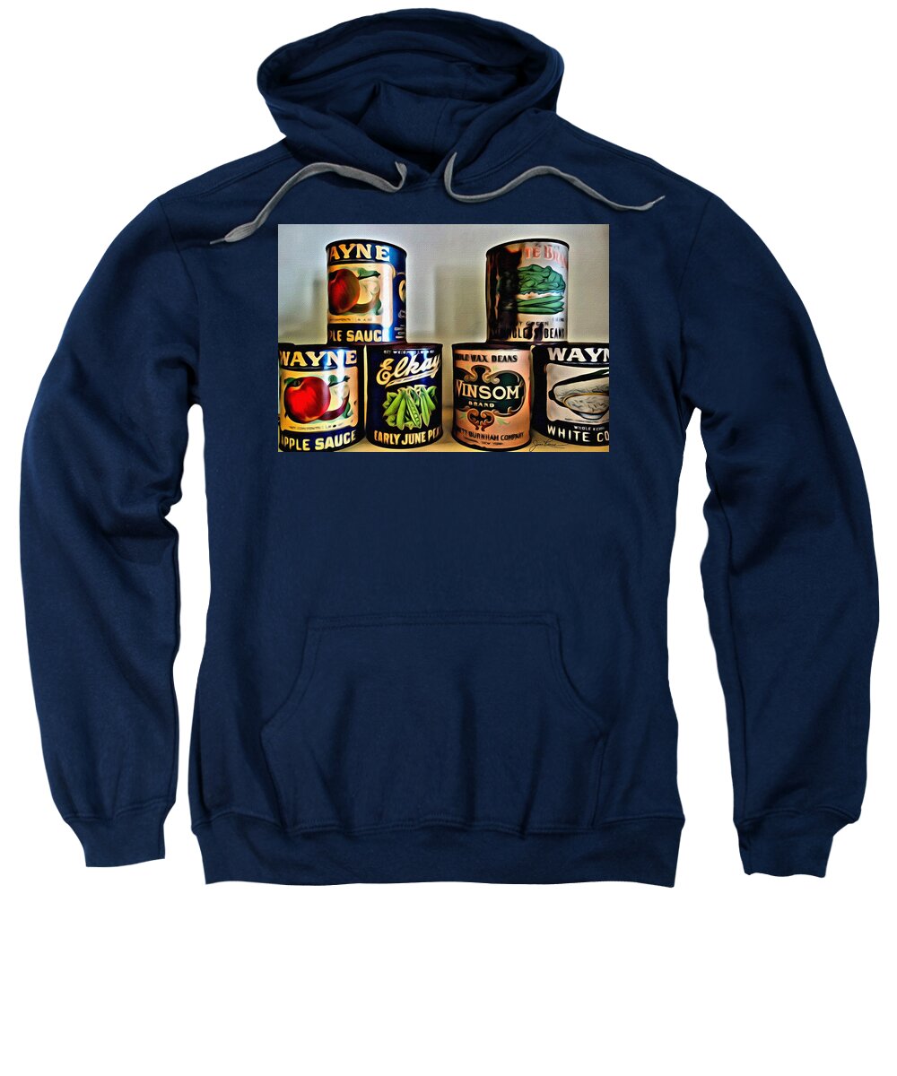 Colorful Sweatshirt featuring the painting Old Cans by Joan Reese