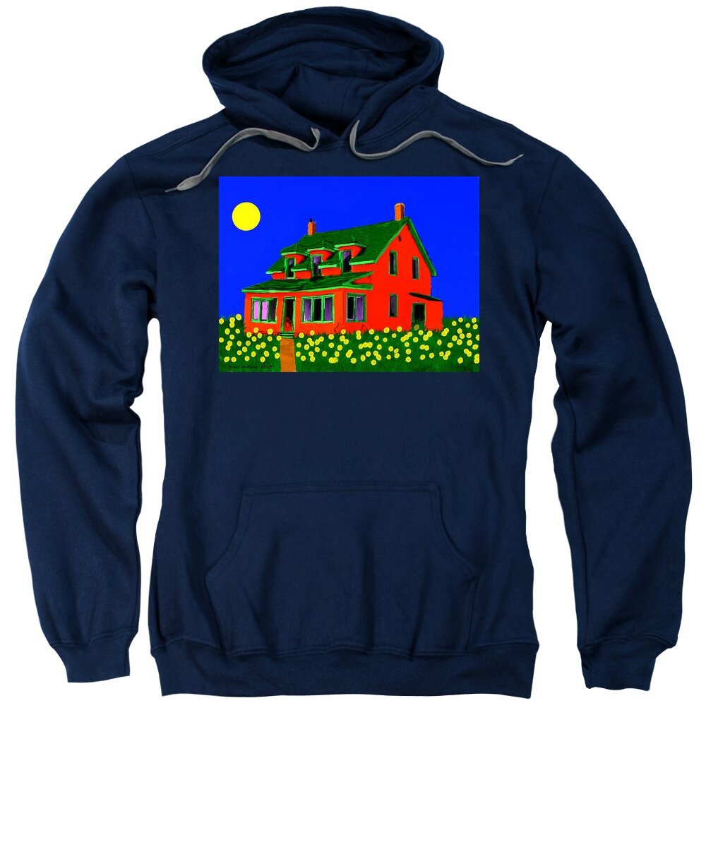 House Sweatshirt featuring the painting Old Red House by Bruce Nutting