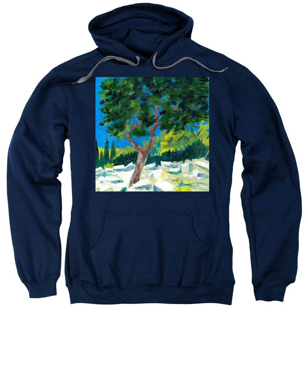 Trees Sweatshirt featuring the painting Old Ruins at Rhodes by Adele Bower