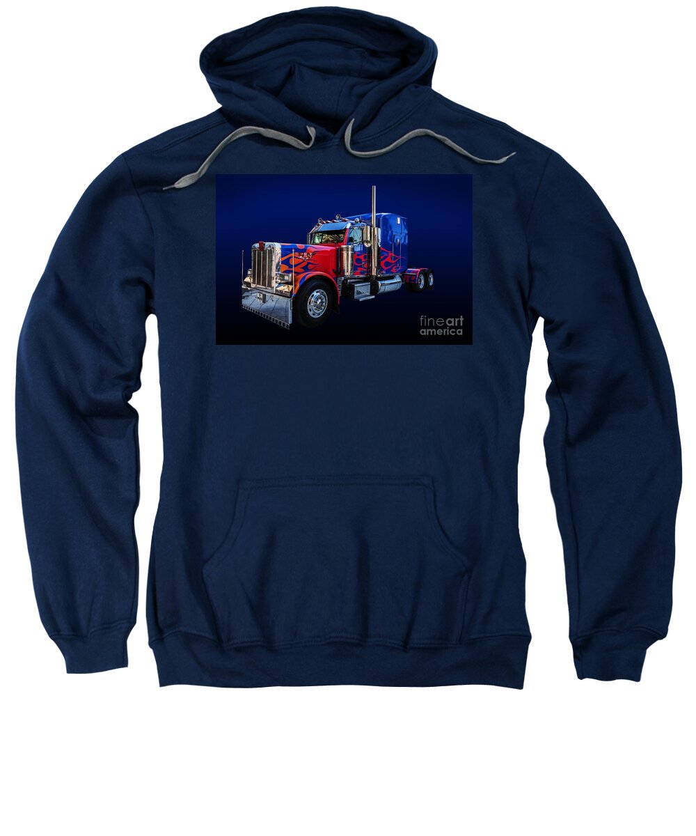 Optimus Prime Sweatshirt featuring the photograph Optimus Prime Blue by Steve Purnell