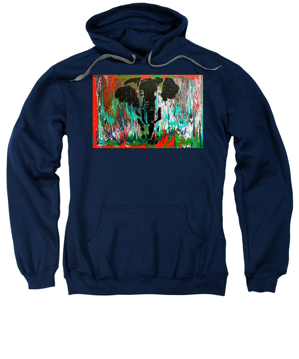 Elephant Sweatshirt featuring the painting Out of Africa by Nan Bilden