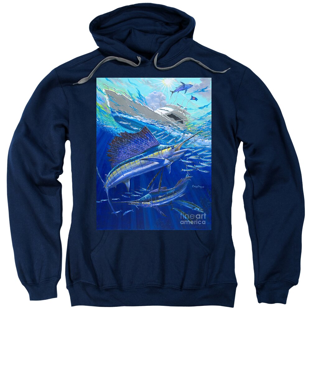 Sailfish Sweatshirt featuring the painting Out Of Sight by Carey Chen