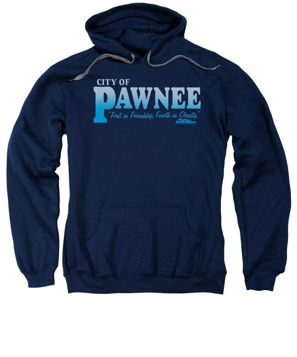 Parks And Rec Sweatshirt featuring the digital art Parks And Rec - Pawnee by Brand A