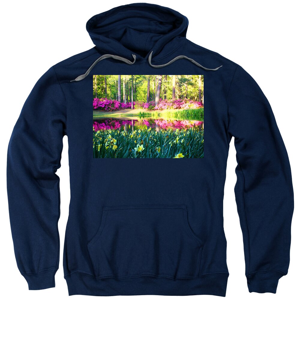 Pink Sweatshirt featuring the photograph Pink Reflections by Jan Marvin by Jan Marvin