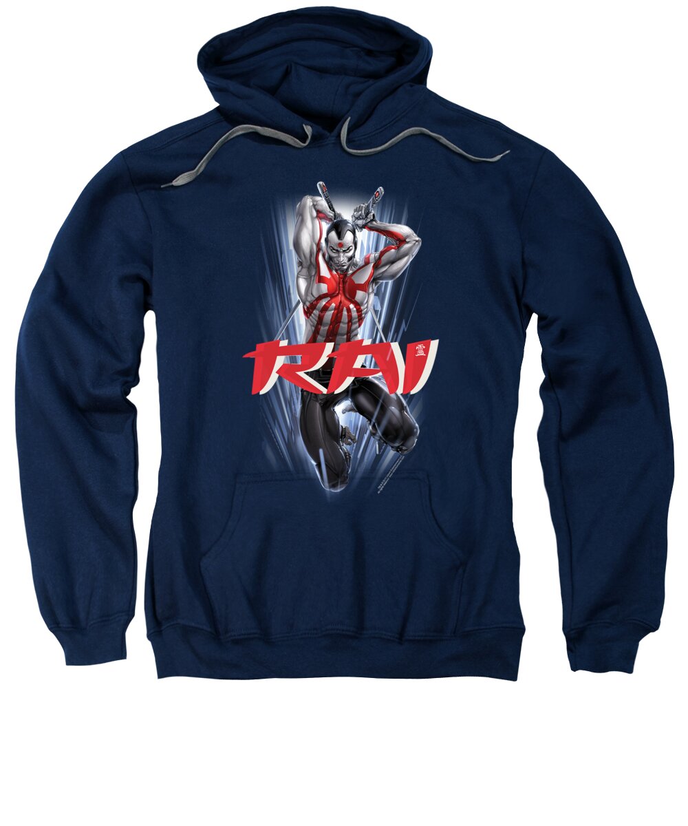  Sweatshirt featuring the digital art Rai - Leap And Slice by Brand A