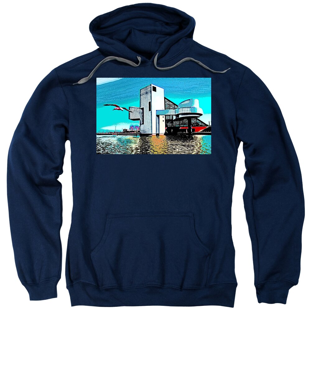 Rock N Roll Sweatshirt featuring the photograph Rock and Roll Hall of Fame - Cleveland Ohio - 4 by Mark Madere