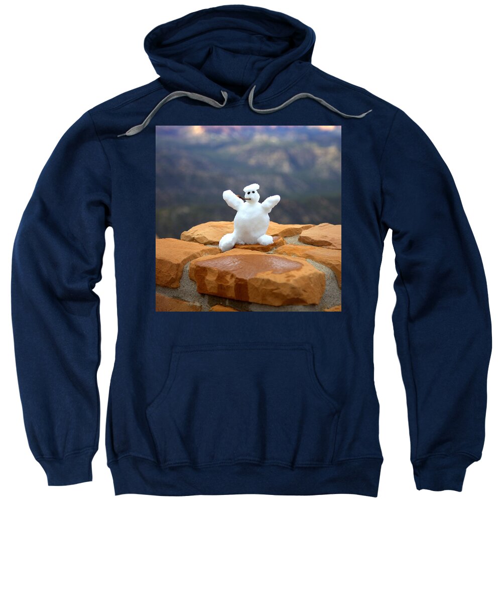 1101 Sweatshirt featuring the photograph Snowman At Bryce - Square by Gordon Elwell