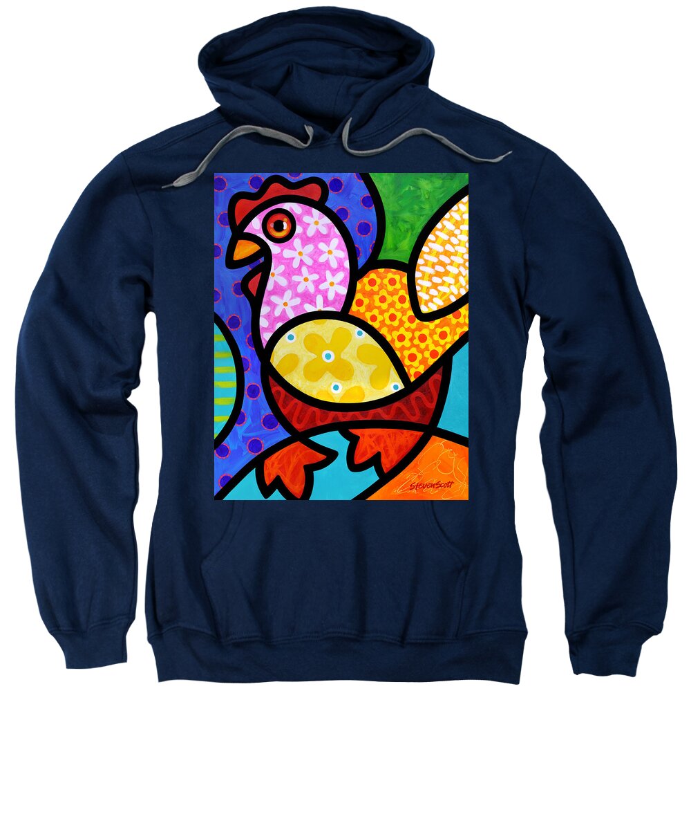 Chicken Sweatshirt featuring the painting Spring Chicken by Steven Scott