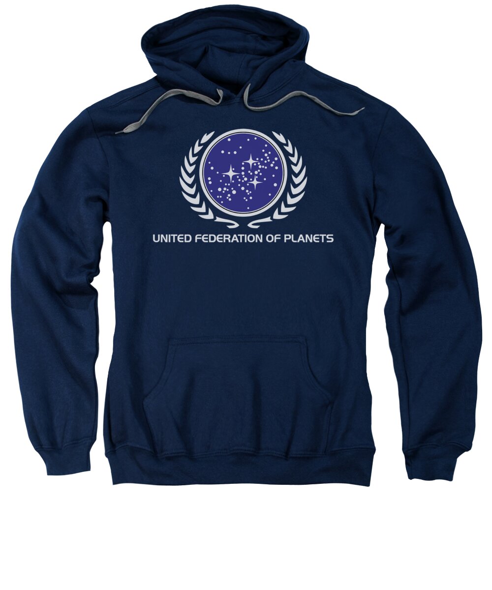 Star Trek Sweatshirt featuring the digital art Star Trek - United Federation Logo by Brand A