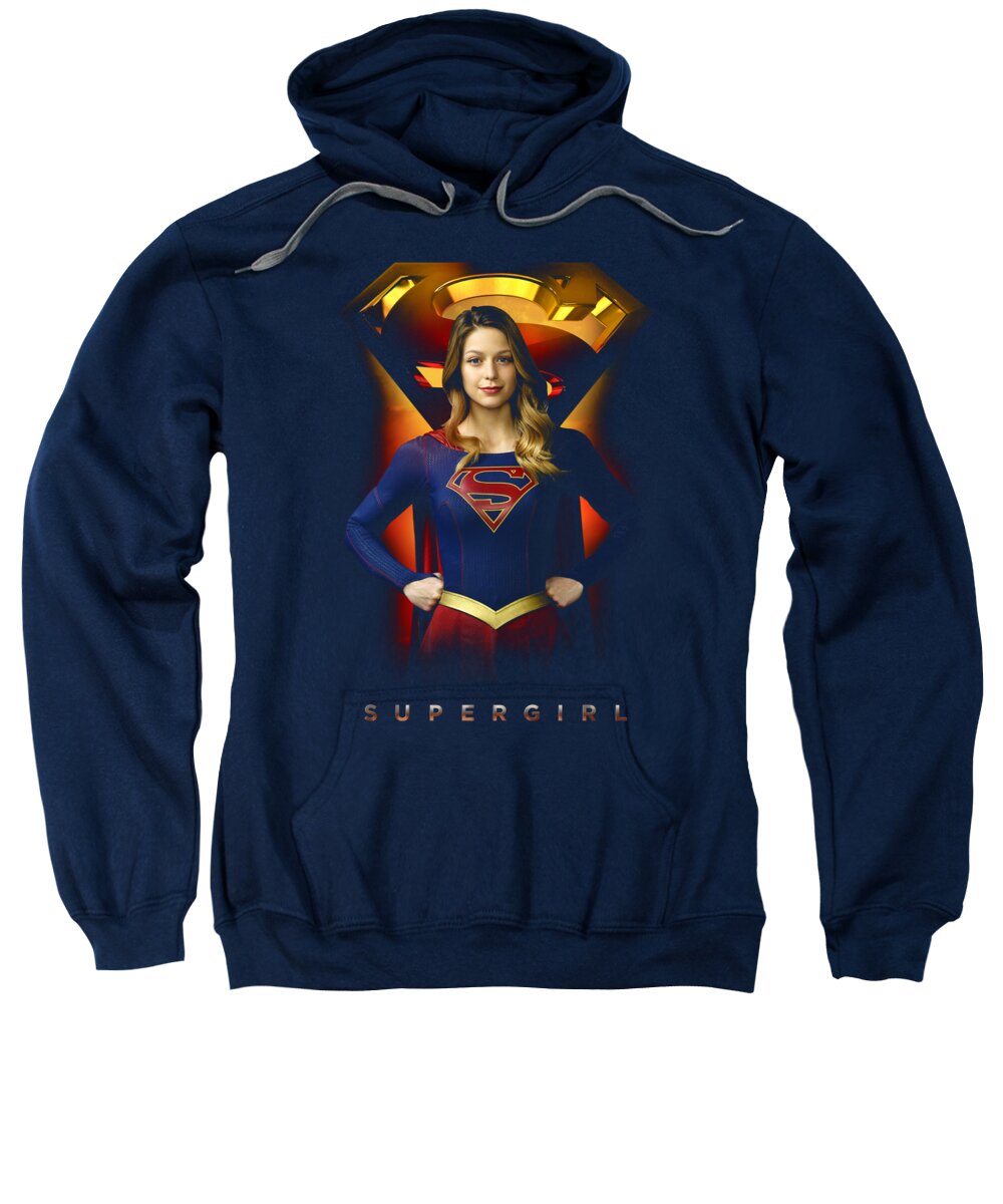 Supergirl Sweatshirt featuring the digital art Supergirl - Standing Symbol by Brand A