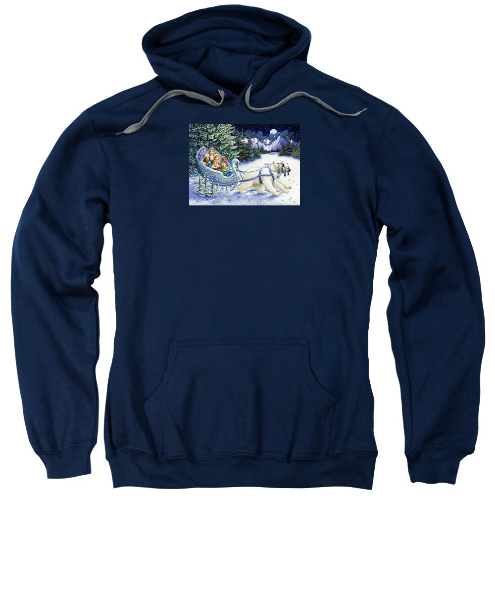 Christmas Sweatshirt featuring the painting The Snow Queen by Lynn Bywaters