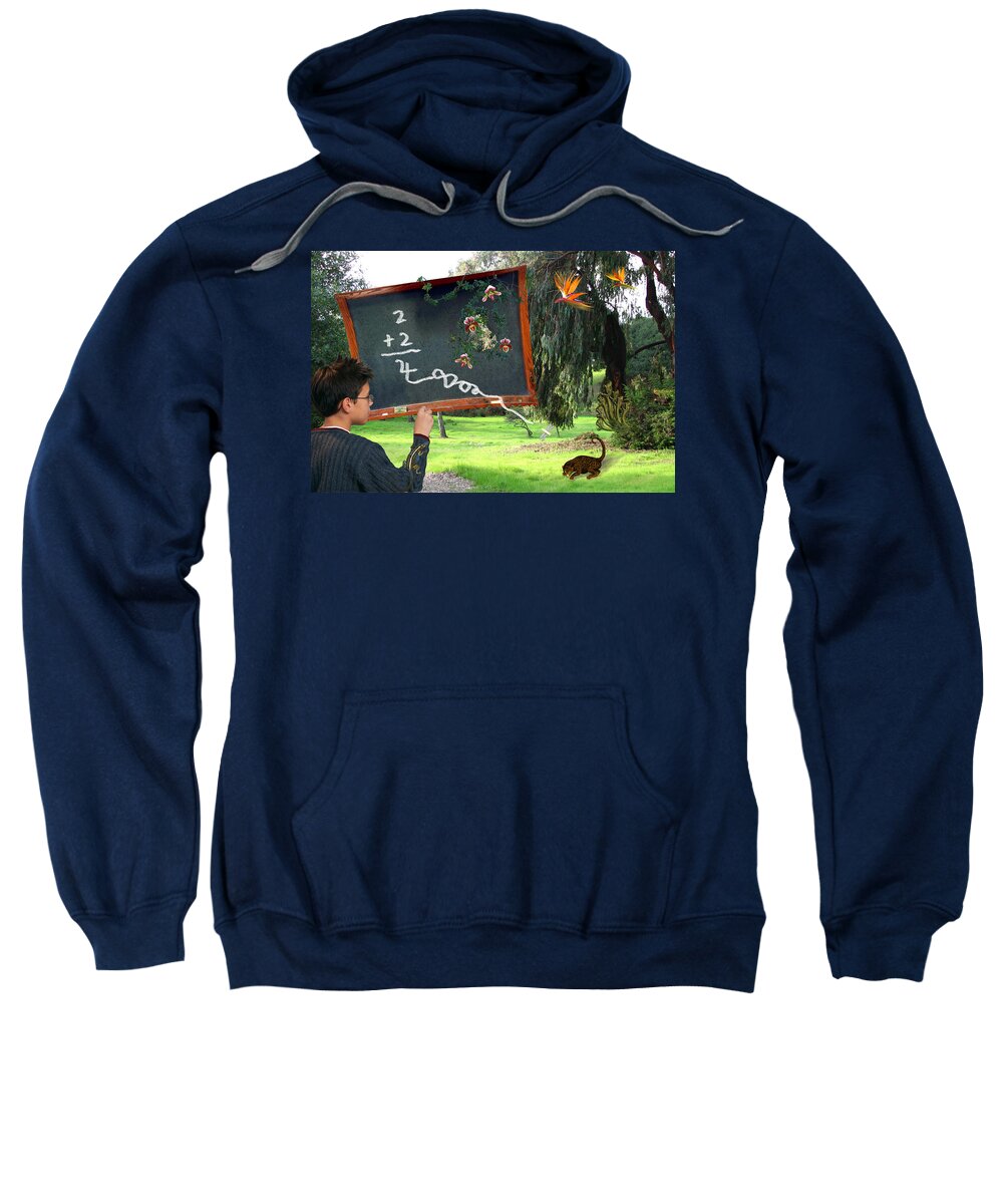 Boy Sweatshirt featuring the digital art The Wrong Classroom by Lisa Yount