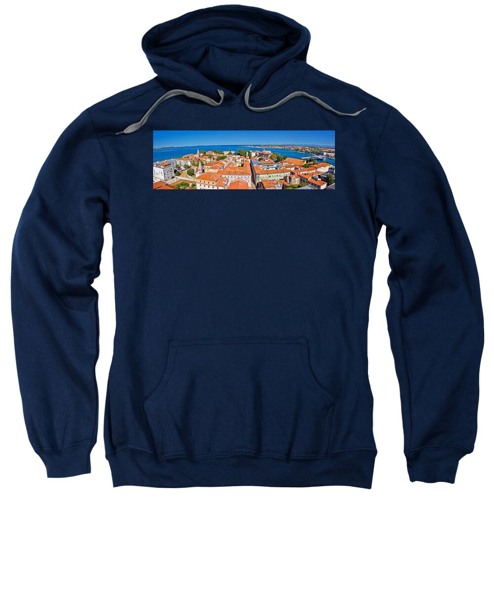 Zadar Sweatshirt featuring the photograph Town of Zadar panoramic view by Brch Photography