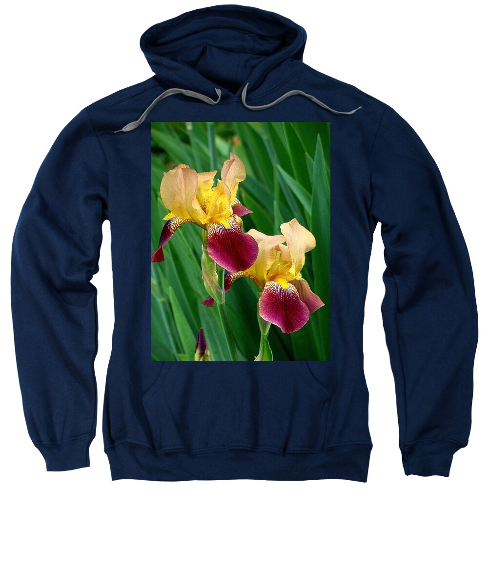 Fine Art Sweatshirt featuring the photograph Two Iris by Rodney Lee Williams