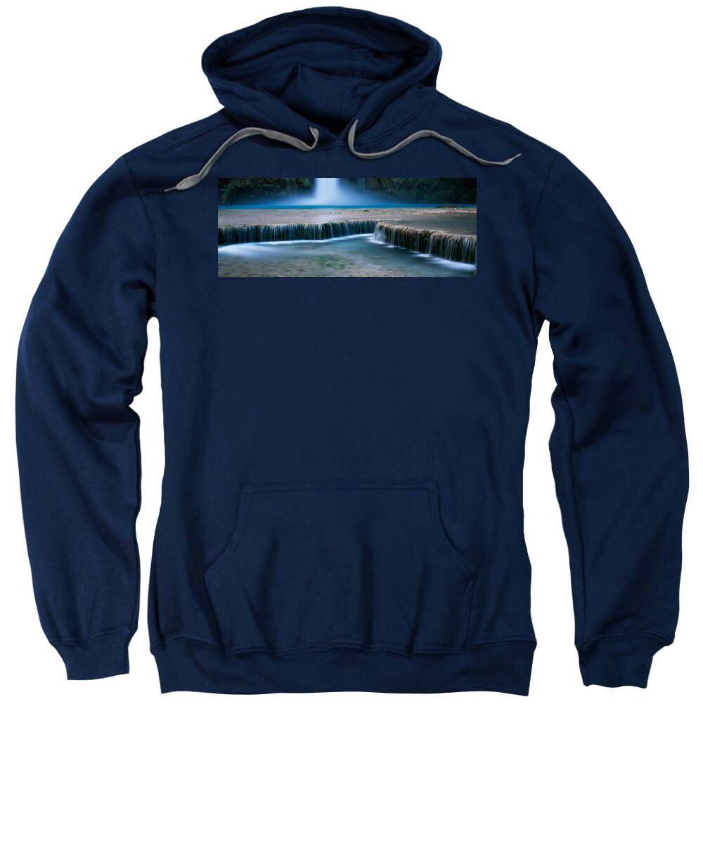 Photography Sweatshirt featuring the photograph Waterfall In A Forest, Mooney Falls by Panoramic Images