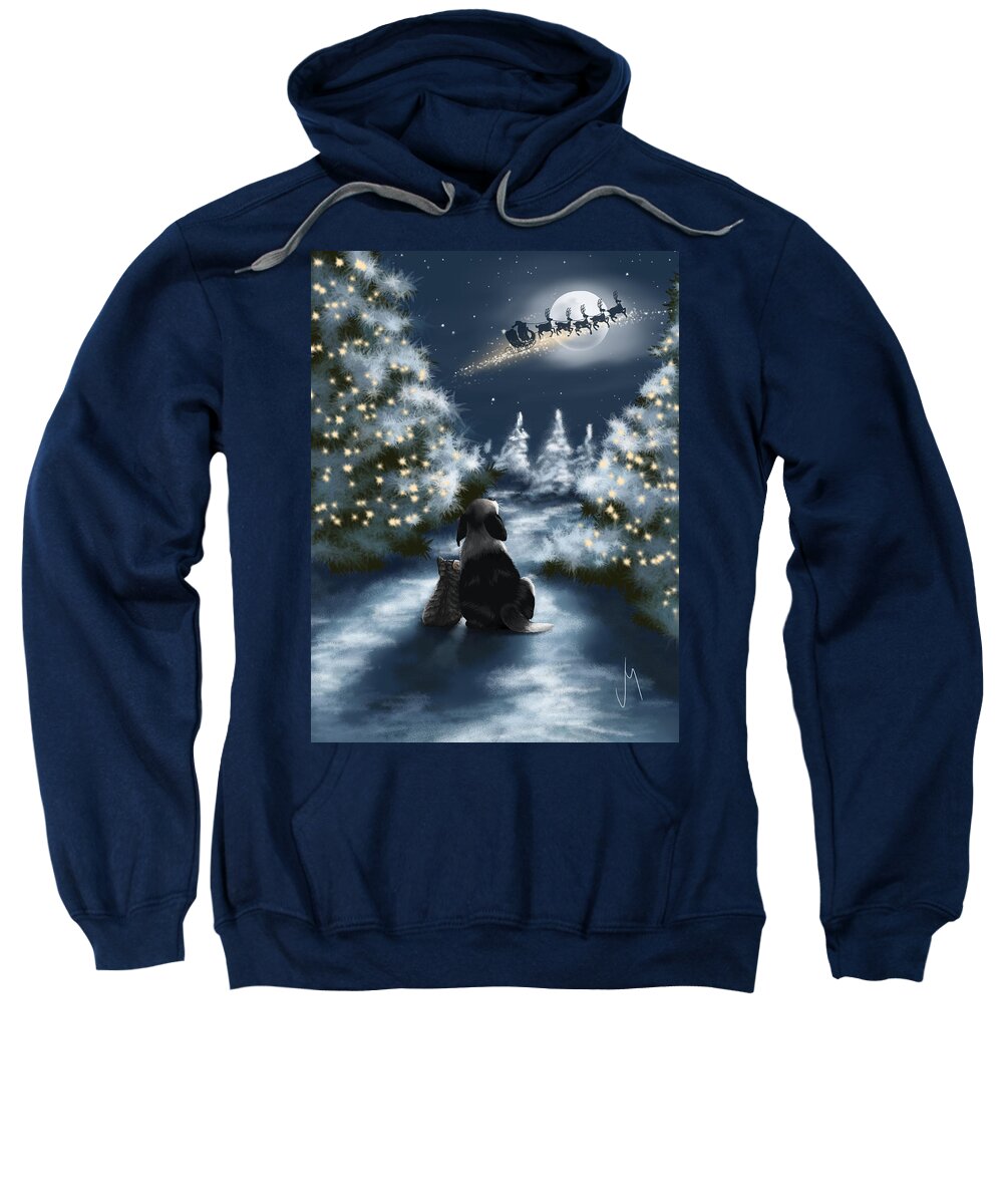 Christmas Sweatshirt featuring the painting We are so good by Veronica Minozzi