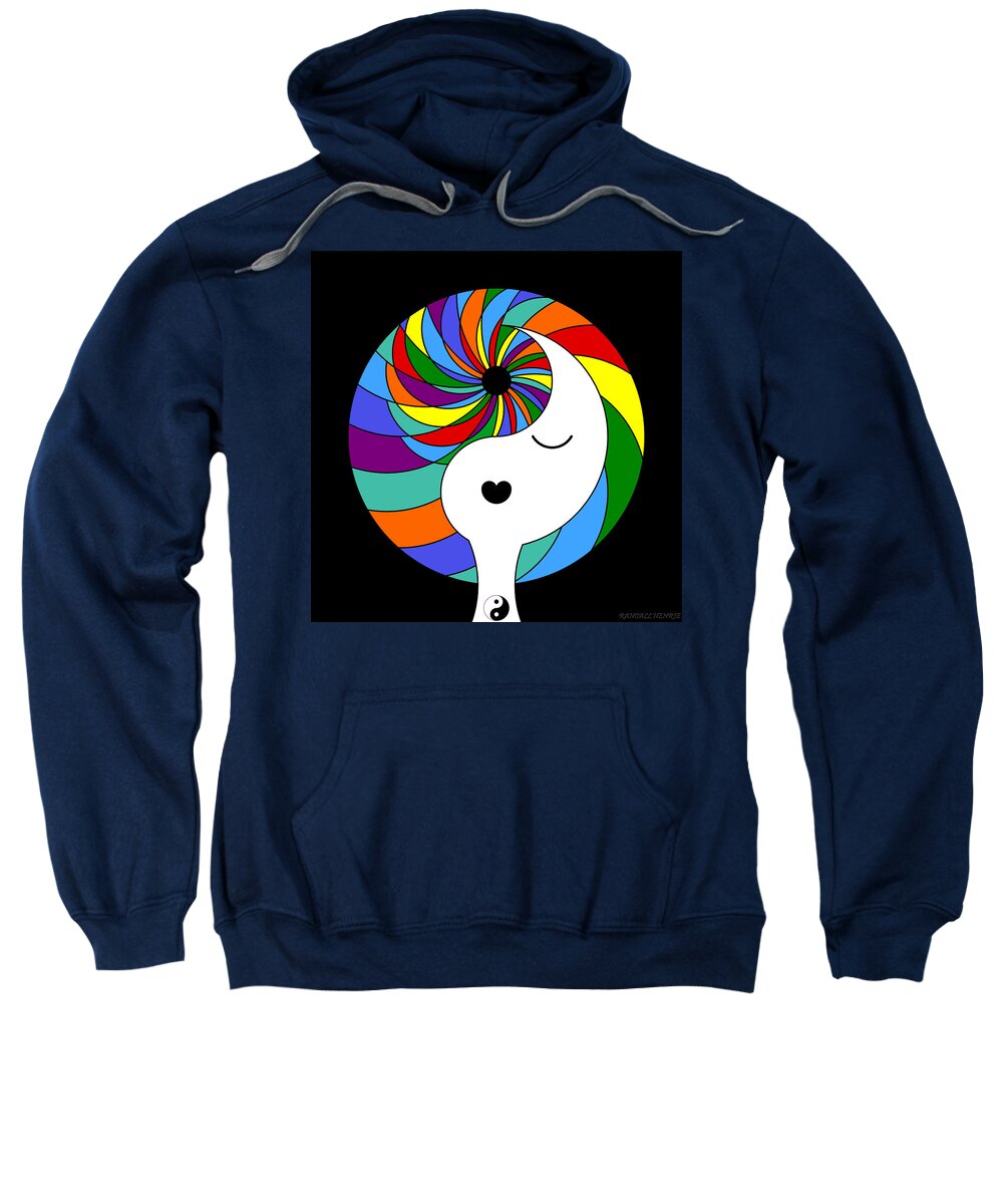 Colorful Sweatshirt featuring the digital art Yin Yang Crown 1 by Randall J Henrie