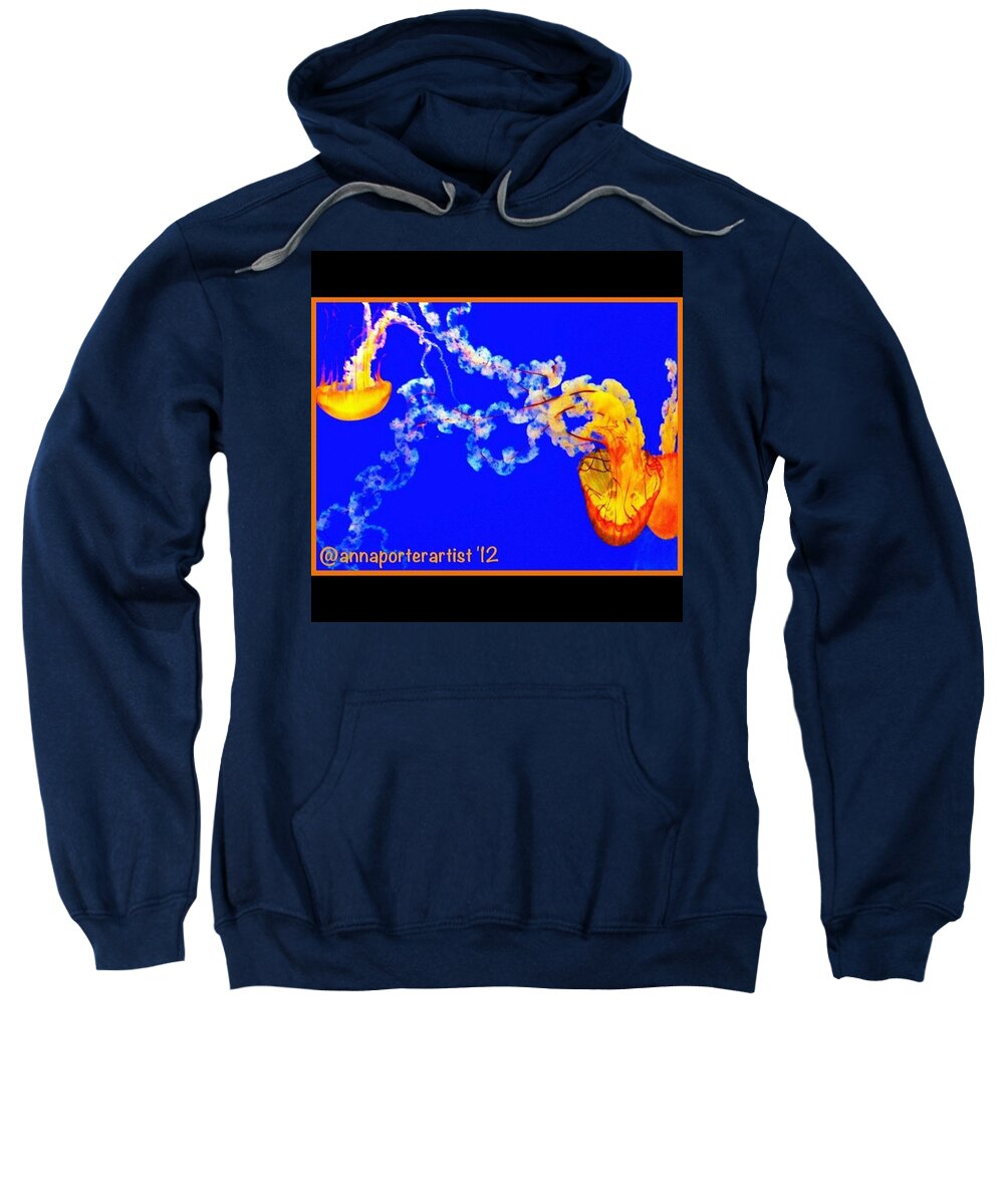 All_photos Sweatshirt featuring the photograph Bright Glowing Jellyfish, September by Anna Porter