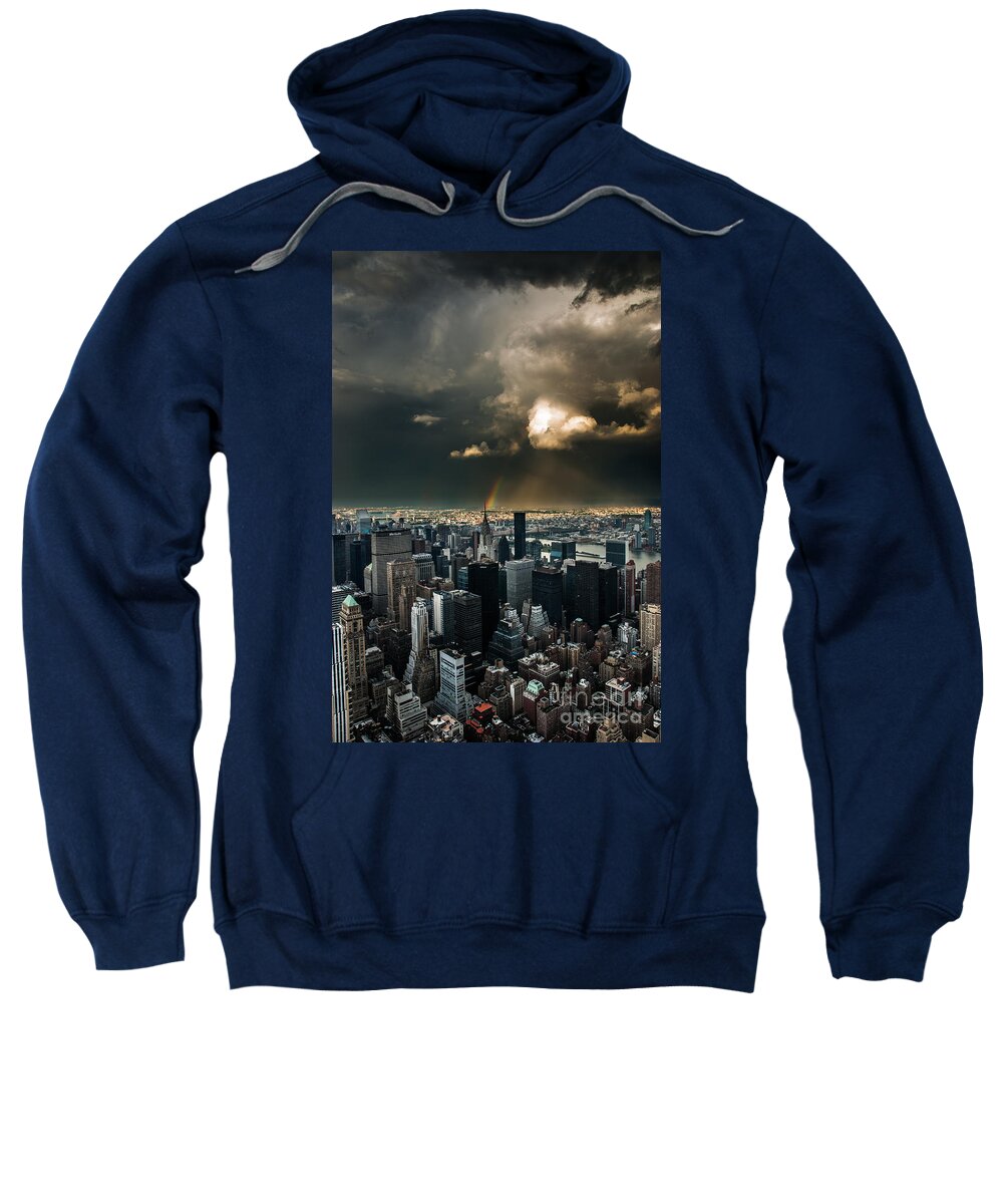 Manhatten Sweatshirt featuring the photograph Great Skies over Manhattan by Hannes Cmarits