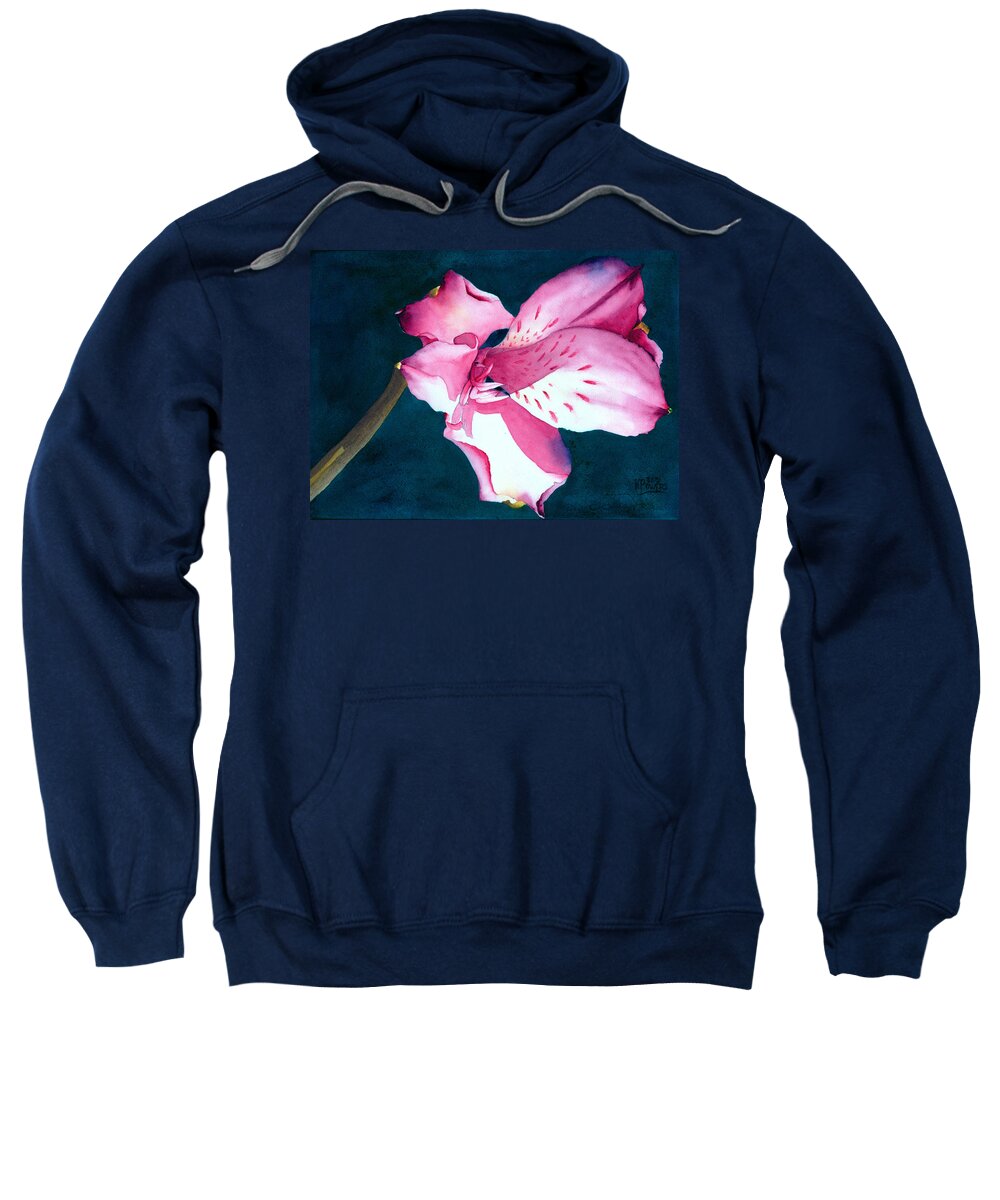 Flower Sweatshirt featuring the painting New Year Flower by Ken Powers