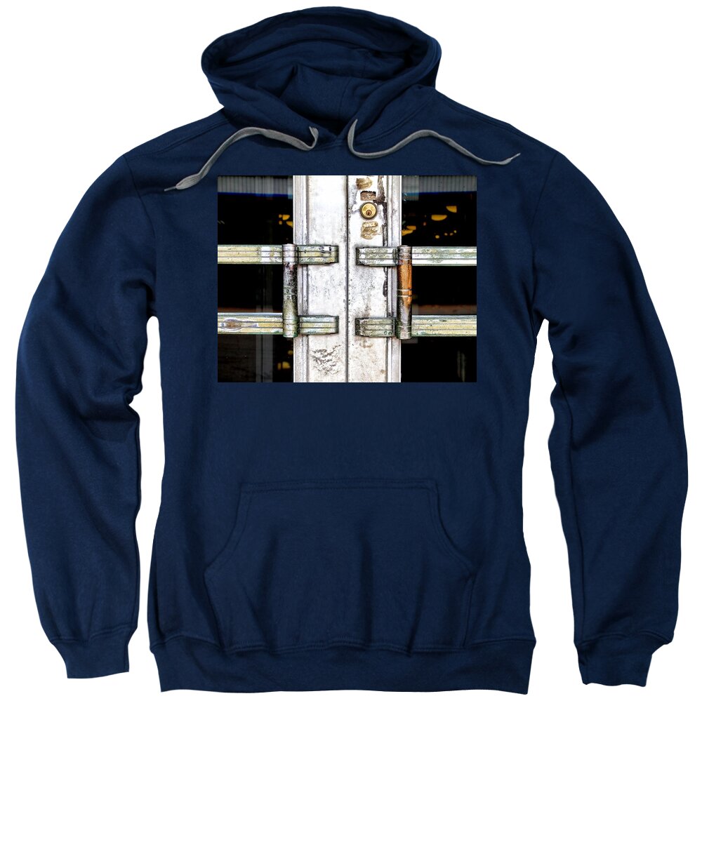 Aged Sweatshirt featuring the photograph Old Door by Rudy Umans