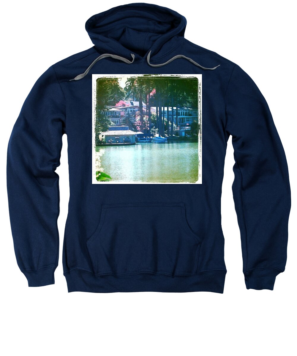 Summer Sweatshirt featuring the photograph On The Lake - Lake Oswego OR by Anna Porter