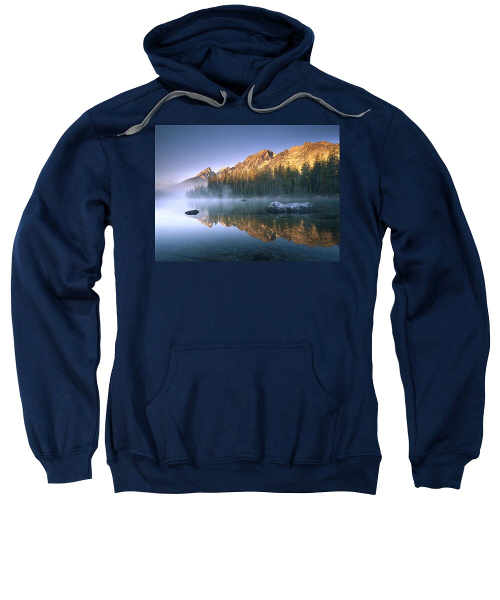 00174969 Sweatshirt featuring the photograph The Teton Range At String Lake Grand by Tim Fitzharris