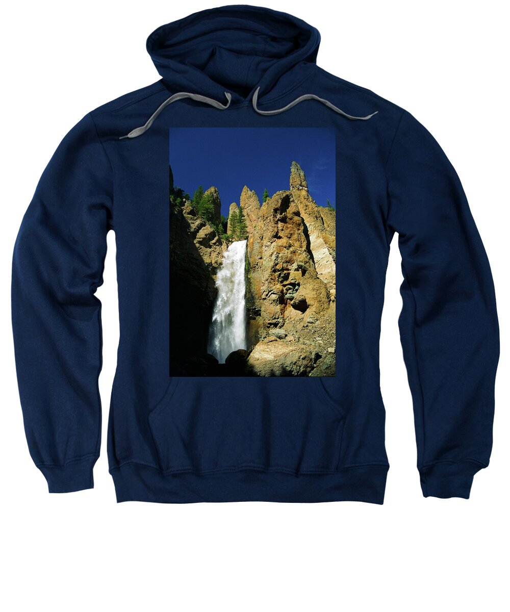 Yellowstone Sweatshirt featuring the photograph Tower Falls by Steve Stuller