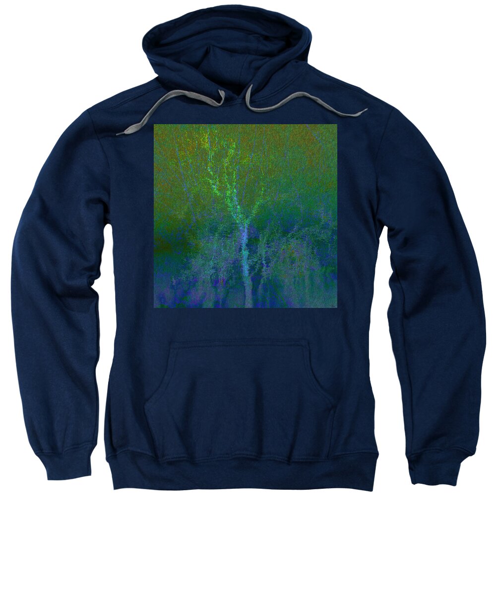 Blue Sweatshirt featuring the digital art Tree Of Life by Ken Walker
