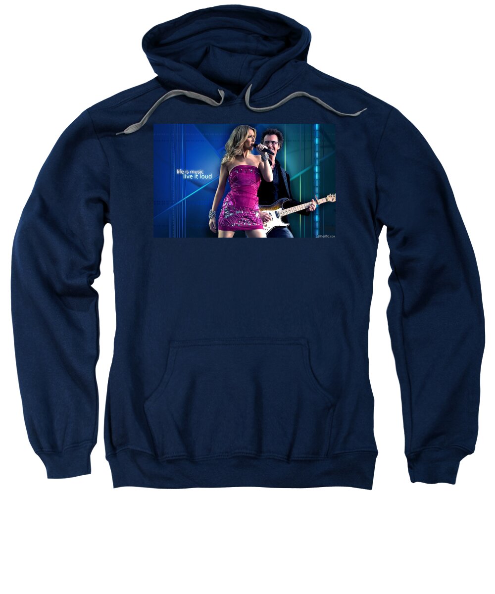 Celine Dion Sweatshirt featuring the digital art Celine Dion #1 by Maye Loeser