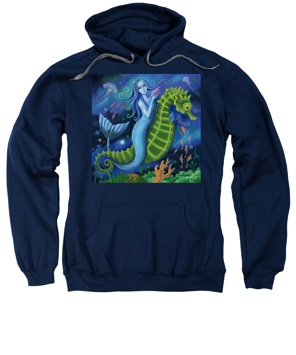 Mermaid Sweatshirt featuring the digital art Mermaid by Valerie White
