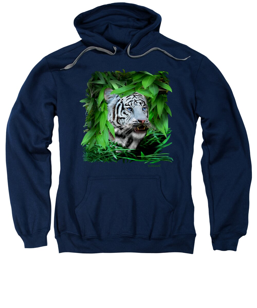 Tiger Sweatshirt featuring the digital art The Hunter #1 by Glenn Holbrook