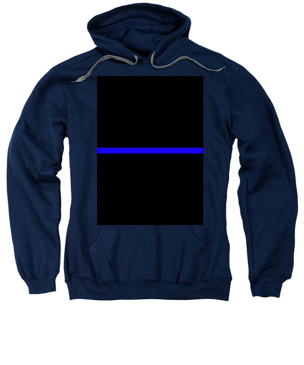 Thin Blue Line Sweatshirt featuring the digital art The Symbolic Thin Blue Line Law Enforcement Police #2 by Garaga Designs