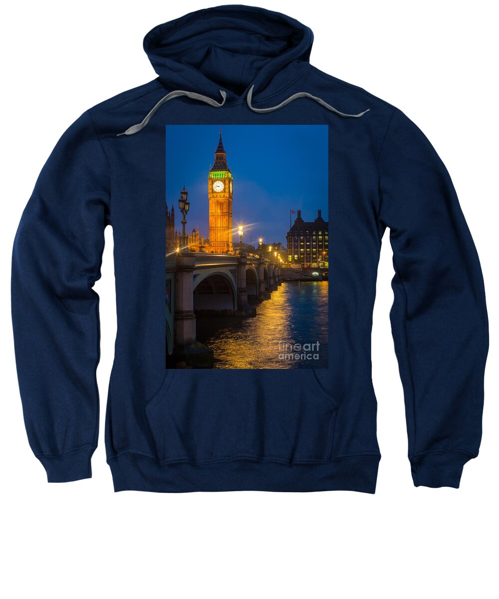 Big Ben Sweatshirt featuring the photograph Westminster Bridge at Night #1 by Inge Johnsson