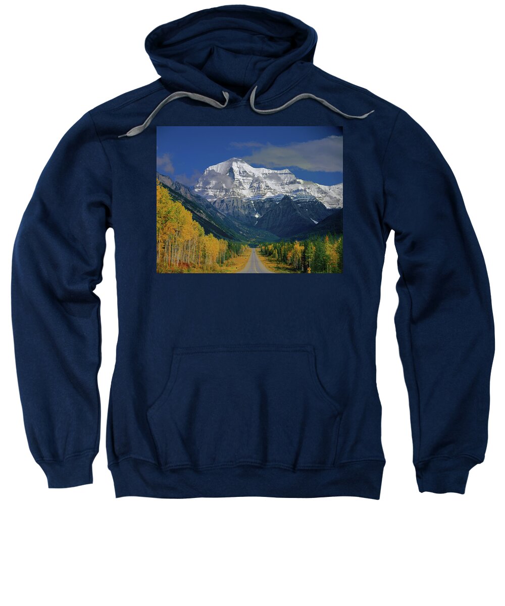 Mt. Robson Sweatshirt featuring the photograph 1M2441-H Mt. Robson and Yellowhead Highway H by Ed Cooper Photography