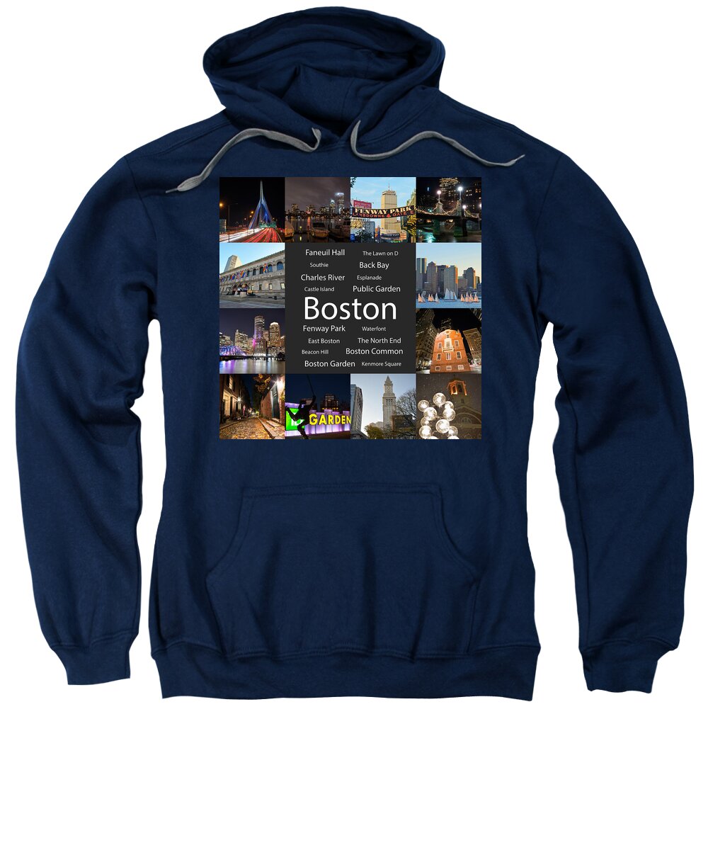 Boston Sweatshirt featuring the photograph Boston MA Collage #2 by Toby McGuire