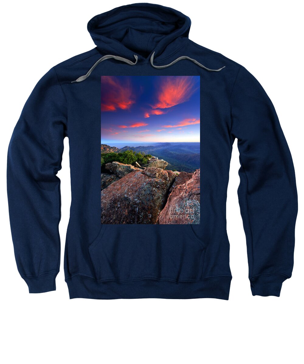 St Mary Peak Sunrise Outback Landscape Wilpena Pound Flinders Ranges South Australia Australian Abc Range Sweatshirt featuring the photograph St Mary Peak Sunrise #2 by Bill Robinson