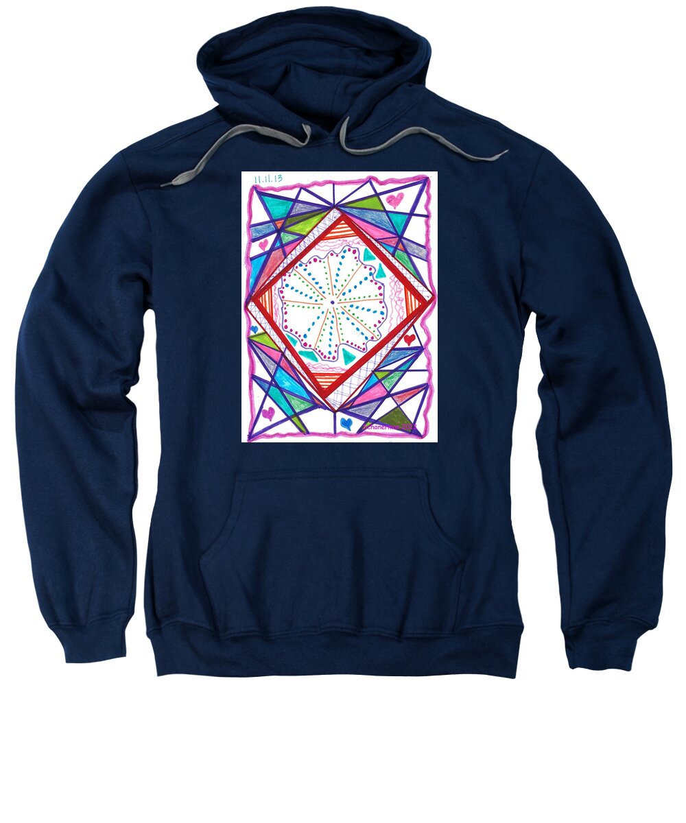 Abstract Sweatshirt featuring the drawing A New Angle by Susan Schanerman